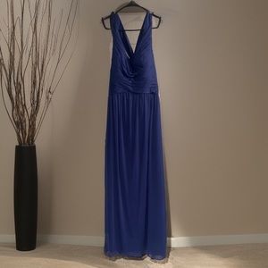 David’s Bridal Mesh Long Bridesmaid Dress With Crisscross Back